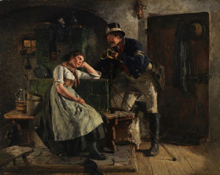 Postillon et jeune fille endormie - Hugo Kauffmann — artwork view