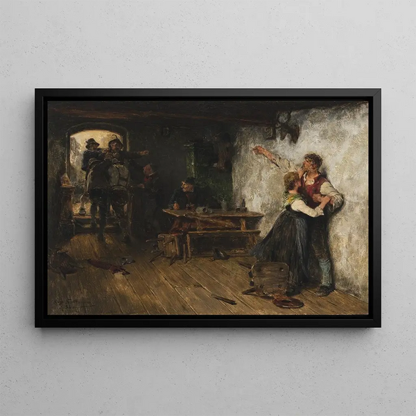 Bagarre - Hugo Kauffmann — framed artwork on a wall