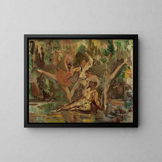 La danse de ballet - Hugo Kaufmann — framed artwork on a wall