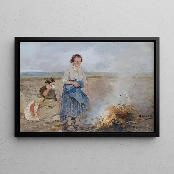 Potato Harvest - Hugo Mühlig — framed artwork on a wall
