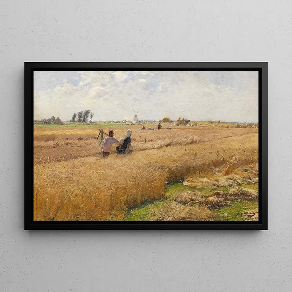 Champ de récolte au Bas-Rhin - Hugo Mühlig — framed artwork on a wall