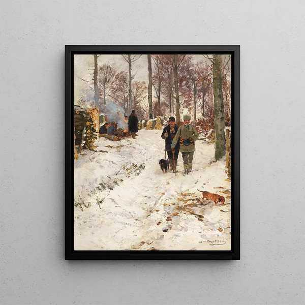 Pause chasse - Hugo Mühlig — framed artwork on a wall