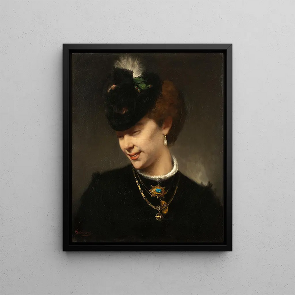 A Parisian Lady - Hugo Salmson — framed artwork on a wall