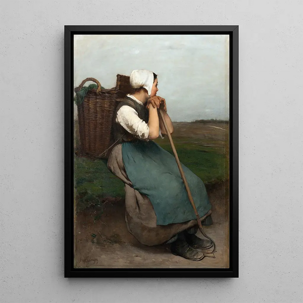 Young Peasant Woman - Hugo Salmson — framed artwork on a wall