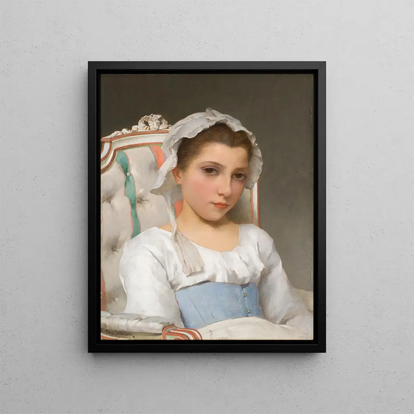 Portrait of a Young Girl - Hugo Salmson — framed artwork on a wall