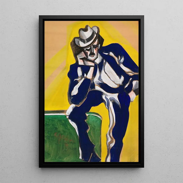 Portrait Painting - Hugo Scheiber — framed artwork on a wall