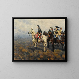 Frédéric the Great observing the battlefield - Hugo Ungewitter — framed artwork on a wall