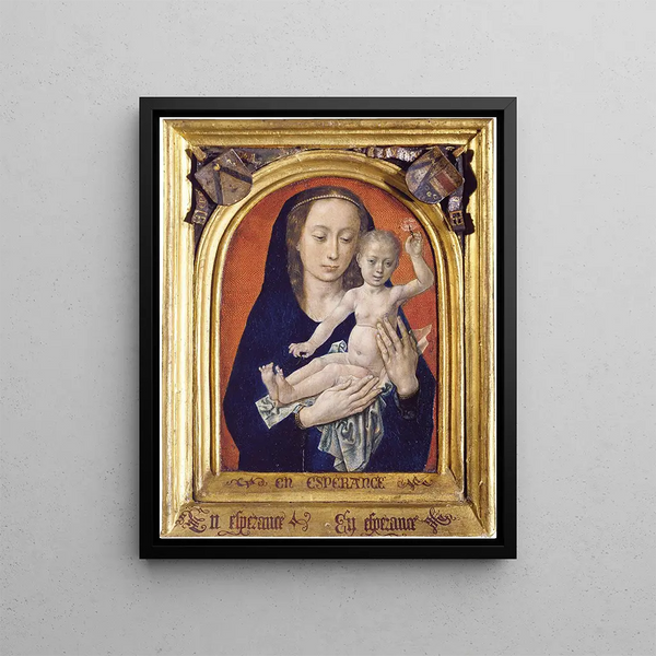 Virgin and Child - Hugo van der Goes — framed artwork on a wall