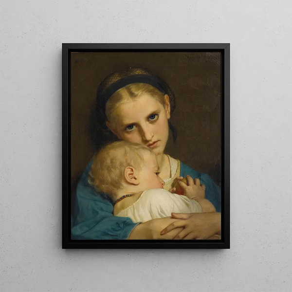 Affection - Hugues Merle — framed artwork on a wall
