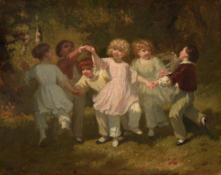 children playing in a park - Hugues Merle — artwork view