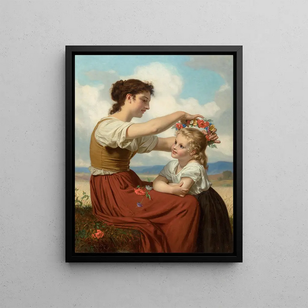 Flower Crown Painting - Hugues Merle — framed artwork on a wall