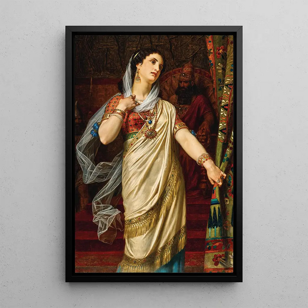Esther before Ahasuerus - Hugues Merle — framed artwork on a wall