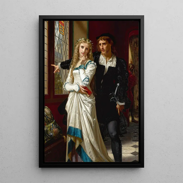 Hamlet and Ophelia - Hugues Merle — framed artwork on a wall