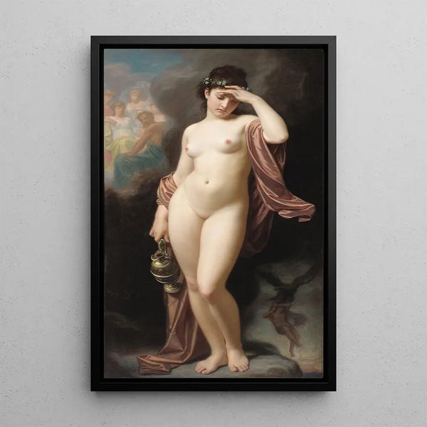 Hébé after the fall - Hugues Merle — framed artwork on a wall