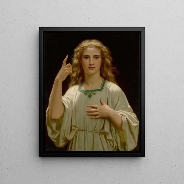 Think of God - Hugues Merle — framed artwork on a wall