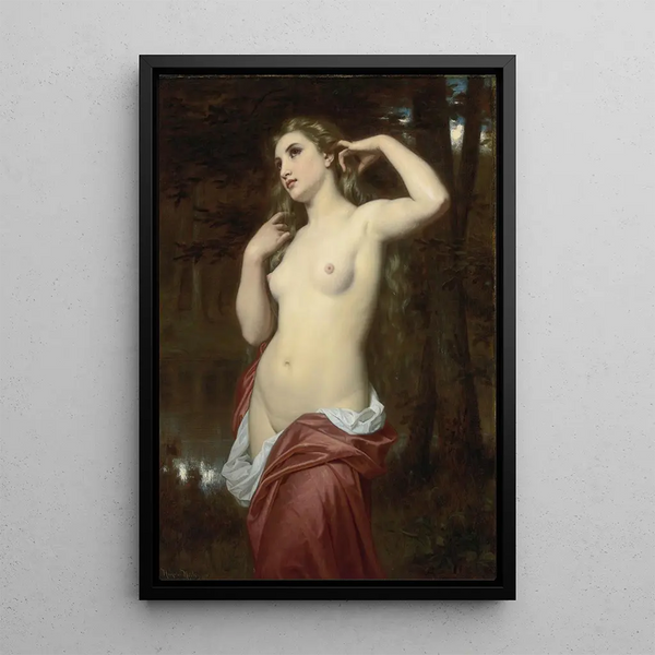 The Bather - Hugues Merle — framed artwork on a wall