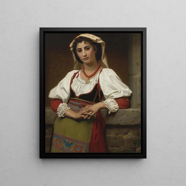 La fille napolitaine - Hugues Merle — framed artwork on a wall