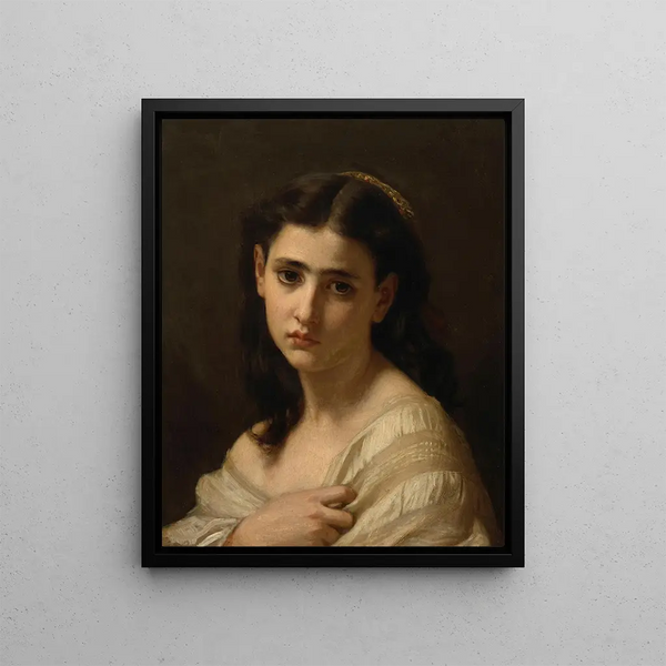 Pensées lointaines - Hugues Merle — framed artwork on a wall