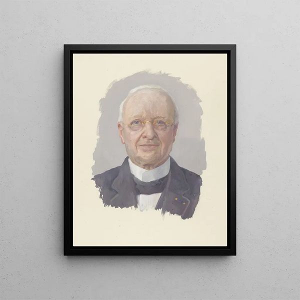 Study for the portrait of Dr J. Th. de Visser, Minister of Education, Culture, and Sciences, 1918-1925 - Huib Luns — framed artwork on a wall