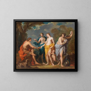 The Judgment of Paris - Hyacinthe Collin de Vermont — framed artwork on a wall