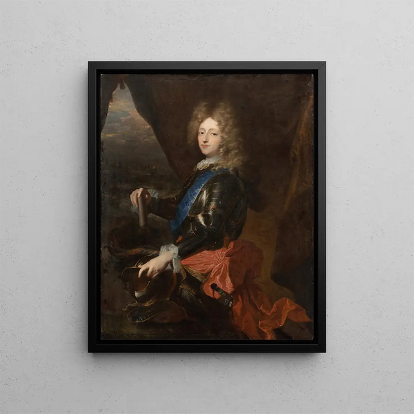Portrait of King Frederick IV as a prince - Hyacinthe Rigaud — framed artwork on a wall