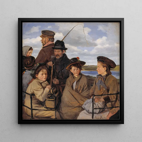 I dagvognen, Brother of the artist - Hans Smidth — framed artwork on a wall