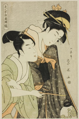 Ichirakutei Eisui - Osome and Hisamatsu from the series Beauties in Joruri Roles Bijin awase joruri kagami.webp