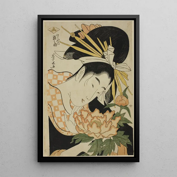 La courtisane Somenosuke du Matsubaya - Ichirakutei Eisui — framed artwork on a wall