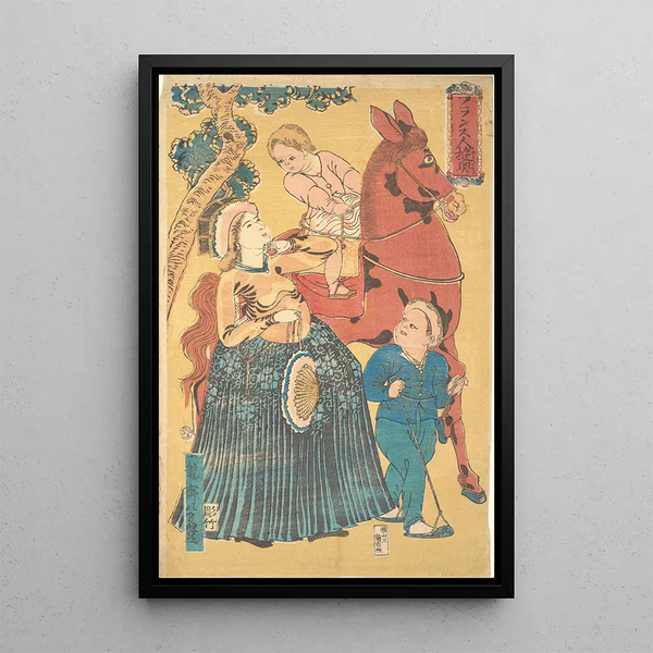 Divertissements français - Ichirysai Yoshitoyo — framed artwork on a wall