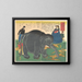 Sacred Elephant Shinto Painting of Hakurai no Daiz Newly Imported - Ichirysai Yoshitoyo — framed artwork on a wall