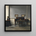 Ida dans un intérieur avec piano - Vilhelm Hammershøi — framed artwork on a wall