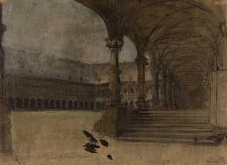 a Cloister in a Palace Courtyard - Ignace François Bonhomme — artwork view