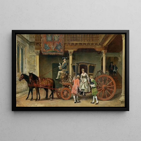 The Visit - Ignacio De León Y Escosura — framed artwork on a wall