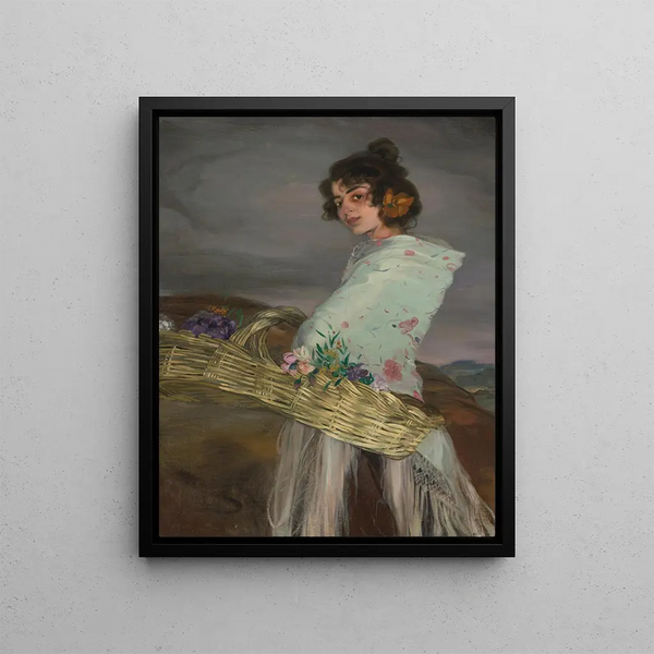 Flower Shop Painting - Ignacio Zuloaga — framed artwork on a wall