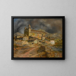 L'église de Maluenda - Ignacio Zuloaga — framed artwork on a wall
