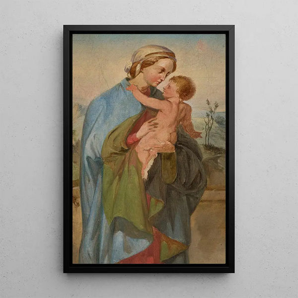 Virgin Mary with Jesus - Ignacy Gierdziejewski — framed artwork on a wall