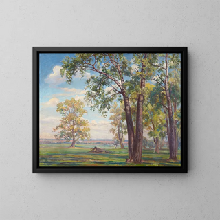 Forest Landscape Painting - Ignacy Piekowski — framed artwork on a wall