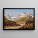Mountain landscape painting of Silvretta with Schattenspitze and Eckhorn - Ignaz Dorn — framed artwork on a wall