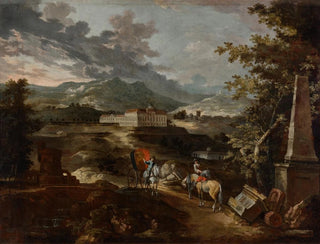Landscape painting with the castle of Stattenberg - Ignaz Flurer — artwork view