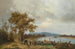 a Danube landscape with ferries - Ignaz Raffalt — artwork view