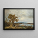 a Danube landscape with ferries - Ignaz Raffalt — framed artwork on a wall
