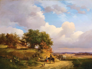 a hunter resting on a country path - Ignaz Raffalt — artwork view