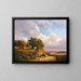 a hunter resting on a country path - Ignaz Raffalt — framed artwork on a wall