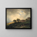 a landscape with peasant huts near a cornfield - Ignaz Raffalt — framed artwork on a wall