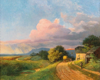 A stagecoach at twilight - Ignaz Raffalt — artwork view