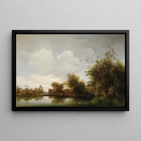 Hainbach near Vienna - Ignaz Raffalt — framed artwork on a wall