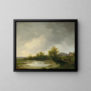 Return home before the storm - Ignaz Raffalt — framed artwork on a wall