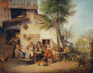 in front of the village inn - Ignaz Raffalt — artwork view