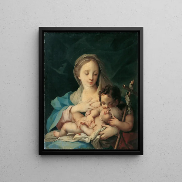 Marie with the Child and Young John - Ignazio Stern — framed artwork on a wall