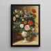 Vase with garden flowers - Ignác Klimkovič — framed artwork on a wall